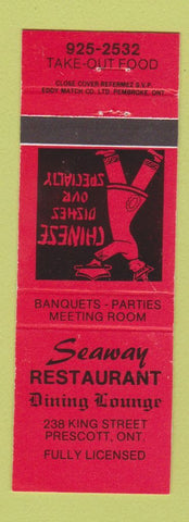 Matchbook Cover - Seaway Restaurant Chinese Prescott ON