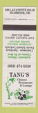 Matchbook Cover - Tang's Chinese Restaurant Seabrook NH Panda