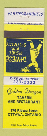 Matchbook Cover - Golden Dragon Chinese Restaurant Ottawa ON