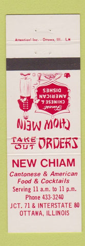Matchbook Cover - New Chiam Chinese Restaurant Ottawa IL