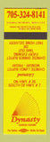 Matchbook Cover - Dynasty Chinese Restaurant
