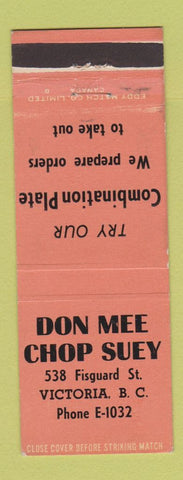 Matchbook Cover - Don Mee Chop Suey Chinese Victoria BC