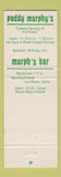 Matchbook Cover - Paddy Murphy's Strip Club Santa Ana CA Garden Grove girlie