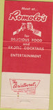 Matchbook Cover - Romolo's Denver CO 30 Strike