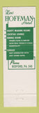 Matchbook Cover - New Hoffman Hotel Bedford PA
