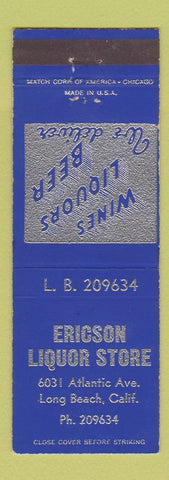 Matchbook Cover - Ericson Liquor Store Long Beach CA