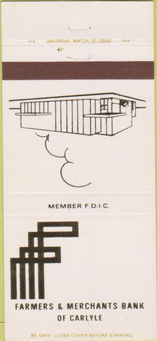 Matchbook Cover - Farmers Merchants Bank Carlyle IL 30 Strike