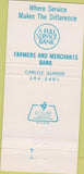 Matchbook Cover - Farmers Merchants Bank Carlyle IL 30 Strike