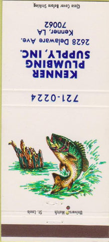 Matchbook Cover - Kenner Plumbing Supply Kenner LA 30 Strike