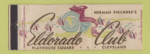 Matchbook Cover - Eldorado Club Cleveland OH mermaid girlie WEAR Full Length