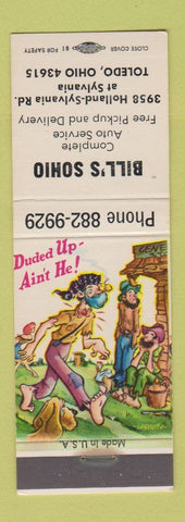 Matchbook Cover - Bill's Sohio oil gas hillbilly Toledo OH