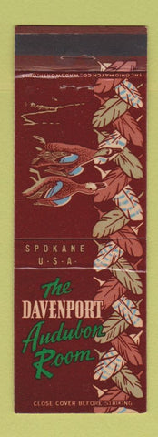 Matchbook Cover - Davenport Hotel Audubon Room Spokane WA