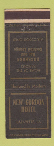 Matchbook Cover - New Gordon Hotel Lafayette LA