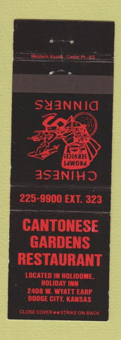 Matchbook Cover - Cantonese Gardens Restaurant Chinese Dodge City KS