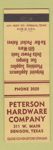 Matchbook Cover - Peterson Hardware Company Denison TX