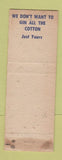 Matchbook Cover - Rule COOP Gin Cotton Rule TX