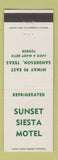 Matchbook Cover - Sunset Siesta Motel Sanderson TX