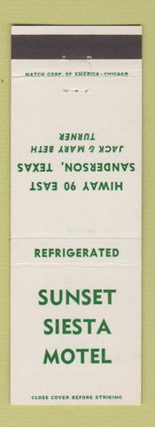Matchbook Cover - Sunset Siesta Motel Sanderson TX
