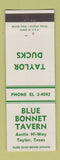 Matchbook Cover - Blue Bonnet Tavern Taylor TX Ducks