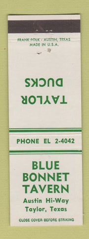 Matchbook Cover - Blue Bonnet Tavern Taylor TX Ducks
