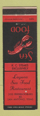 Matchbook Cover - Laguna Seafood Restaurant San Antonio TX