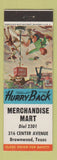 Matchbook Cover - Merchandise Mart Brownwood TX