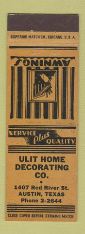 Matchbook Cover - Ulit Home Decorating Awnings Austin TX