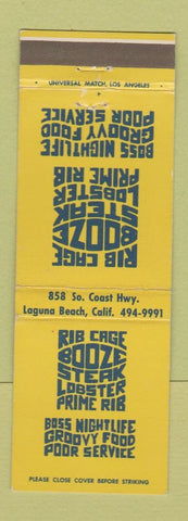 Matchbook Cover - Rib Cage Restaurant Laguna Beach CA
