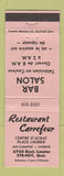 Matchbook Cover - Restaurant Carrefour Ste Foy QC