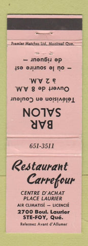 Matchbook Cover - Restaurant Carrefour Ste Foy QC
