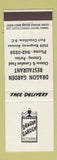 Matchbook Cover - Golden Dragon Chinese Restaurant Port Coquitlam BC