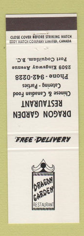 Matchbook Cover - Golden Dragon Chinese Restaurant Port Coquitlam BC