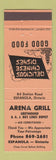 Matchbook Cover - Arena Grill Espanola ON Chinese