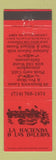 Matchbook Cover - La Hacienda D Los Boleros Bowling Laguna Hills CA
