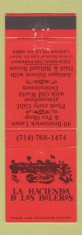 Matchbook Cover - La Hacienda D Los Boleros Bowling Laguna Hills CA