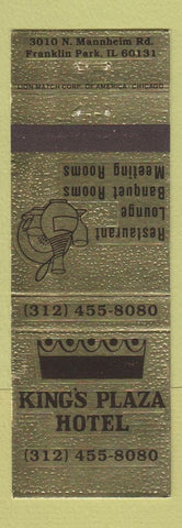 Matchbook Cover - King's Plaza Hotel Franklin Park IL