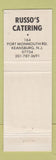 Matchbook Cover - Russo's Catering Keansburg NJ