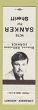 Matchbook Cover - Vote Sanker for Sheriff Election