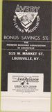 Matchbook Cover - Avery Building Association Louisville KY 30 Strike