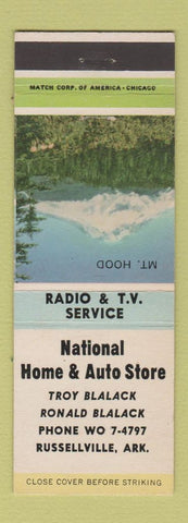 Matchbook Cover - National Home Auto Store Russellville AR Radio TV