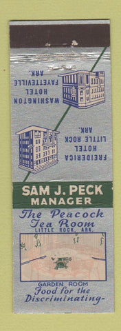 Matchbook Cover - Freiderica Hotel Little Rock AR Fayetteville Peacock Tea Room