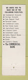 Matchbook Cover - The Commercial Bank Harrison AR