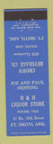 Matchbook Cover - H&H Liquor Store Fort Smith AR Crown Beverage