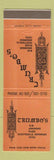 Matchbook Cover - Crumbo's Hair Salon Fayetteville AR WEAR