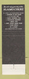 Matchbook Cover - Alamo Court Motel Walnut Ridge AR Davy Crockett Best Western