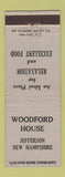 Matchbook Cover - Woodford House Jefferson NH