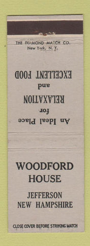 Matchbook Cover - Woodford House Jefferson NH