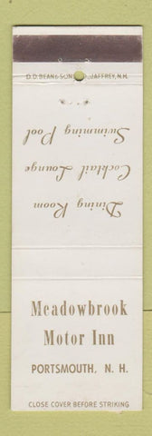 Matchbook Cover - Meadowbrook Motor Inn Portsmouth NH DD Bean