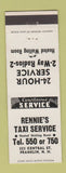 Matchbook Cover - Rennie's Taxi Service Franklin NH