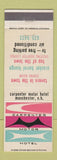 Matchbook Cover - Carpenter Motor Hotel Manchester NH